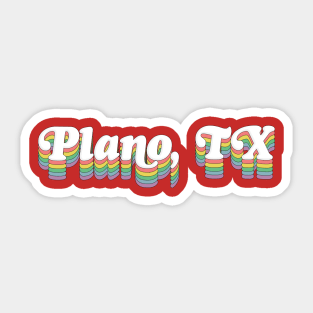 Plano Texas Retro Typography Design Sticker